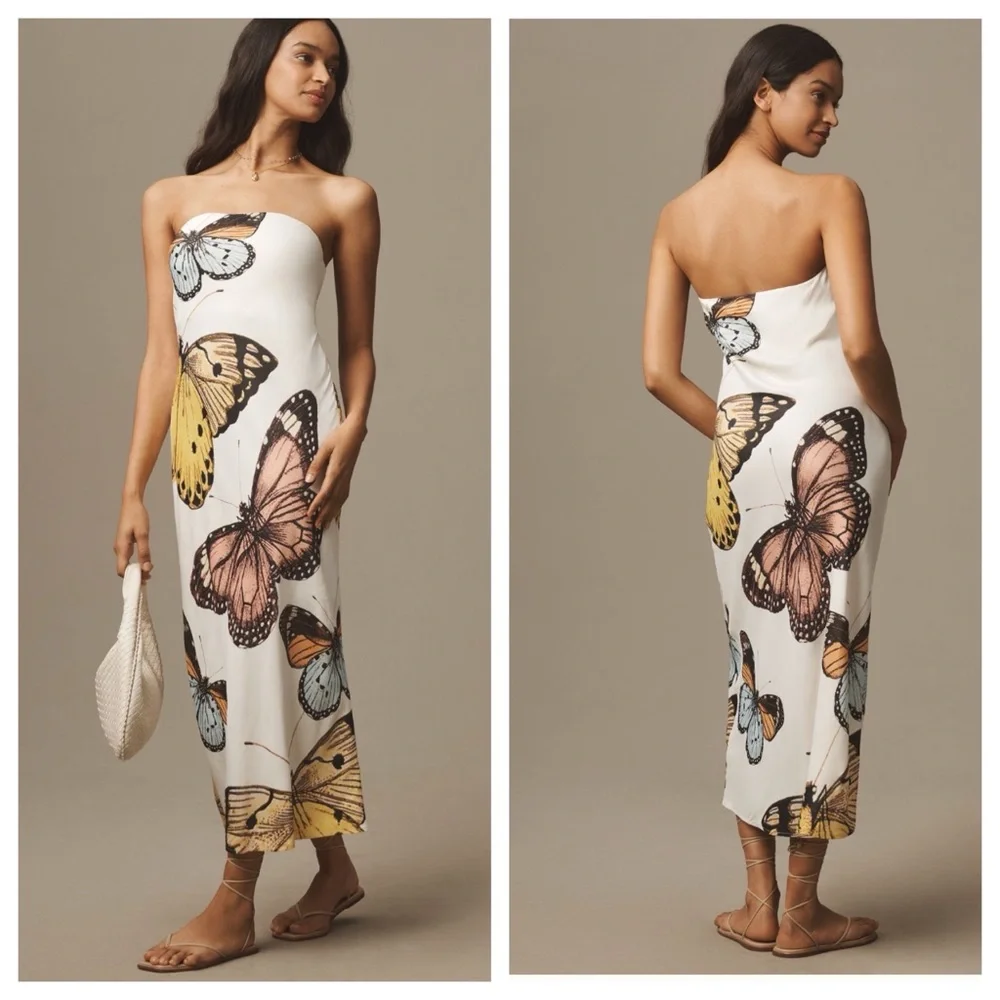 NWT Anthropologie The Tilda Butterly Slip Dress, S - Picture 3 of 17